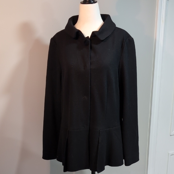 Marc Cain,90% Wool Black Pea Coat Classic Design, Size 6. - Picture 1 of 12